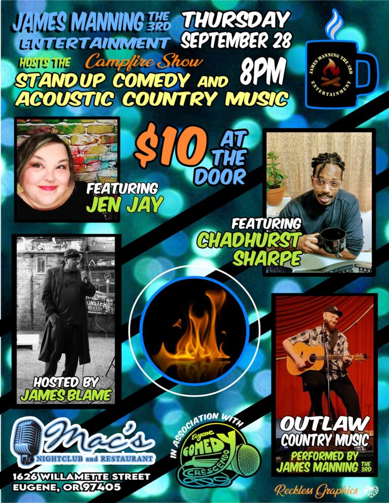 Come out September 28 for comedy and some music!